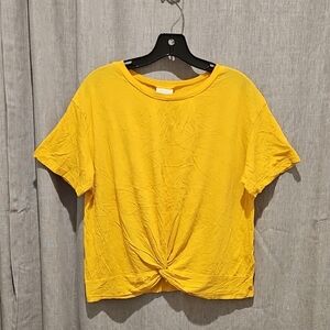 Abound Yellow Knot Front Boxy T-Shirt